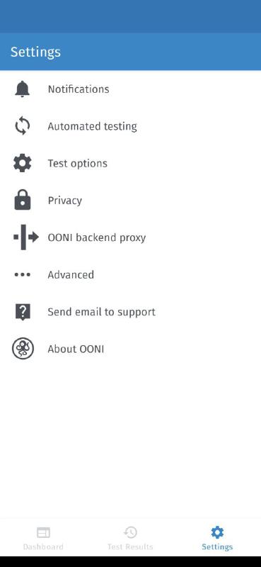 OONI Probe backend proxy settings