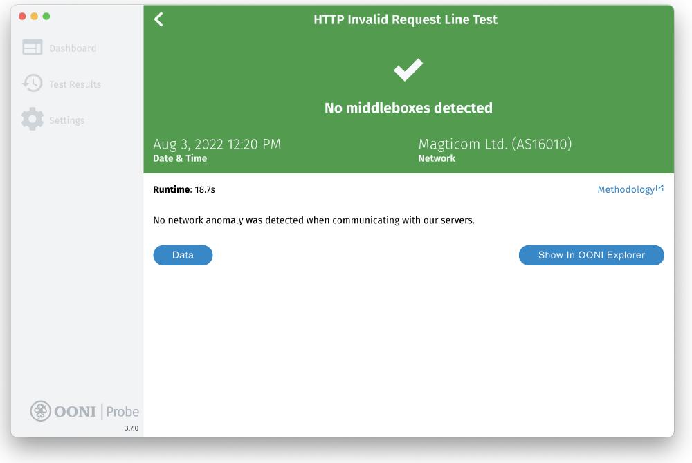 HTTP Invalid Request Line measurement