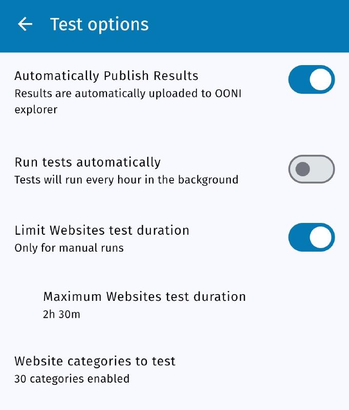 Privacy settings
